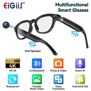 EIGIIS AI Smart Glasses Bluetooth Call With AI Voice Translate Intelligent shooting function Noise Reduction Waterproof Glasses 1