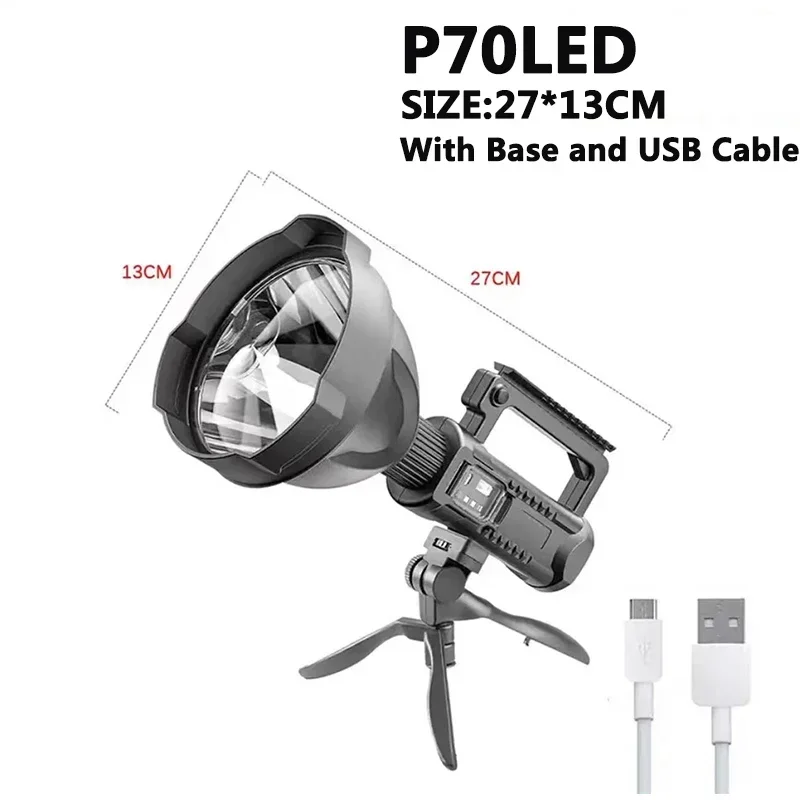 Compact Rechargeable LED Spotlight with Mountable Bracket and Waterproof Design