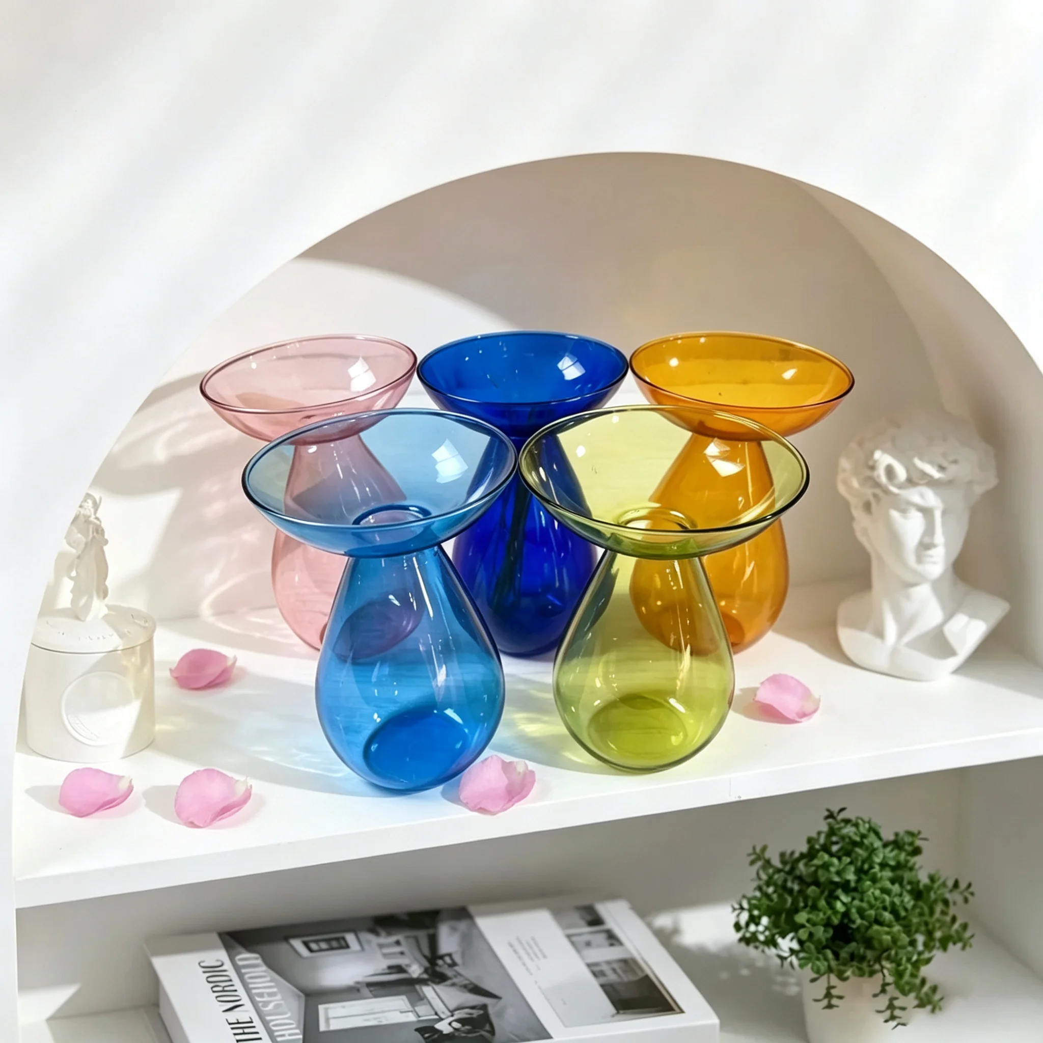 Vibrant Glass Avocado Vase - Transparent Hydroponic Seed Sprouting Planter & Contemporary Home Accent