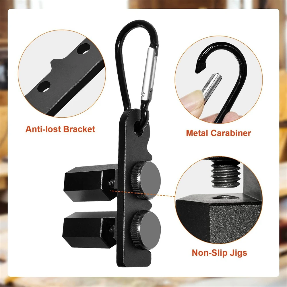 

Tall Stair Gauges for Framing Square with Holder and Carabiner Stair guages Knobs Tool for Circular Saw Metal Stair Stringer