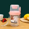 Carry Breakfast Cup Salad Cups Portable Yogurt Cereal Oatmeal Snacks Parfait Containers Salad Dressing Holders with Lid Forks 6