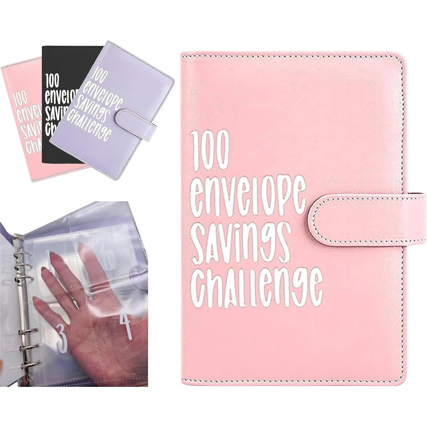 

100 Envelope Challenge Binder Savings Challenges A5 Binder Budget Cash Envelopes,Easy and Fun Way to Save $5,050