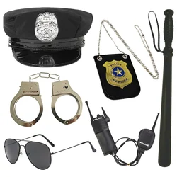 PESENAR Police Accessories Kit Police Pretend Play Costume Dress up Police Hat Handcuffs Police Officer Costume