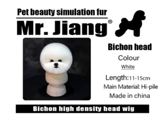 グルーミングモデル犬ビションヘッドマネキンヘッドウィッグ付きペット