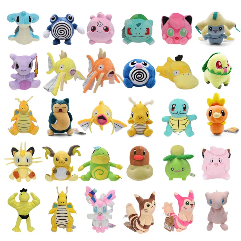 Pokemon Plush Bulbasaur Magikarp Igglybuff Poliwhirl Dragonite Sylveon Jirachi Furret Meowth Lapras Chikorita Raichu Doll Toys