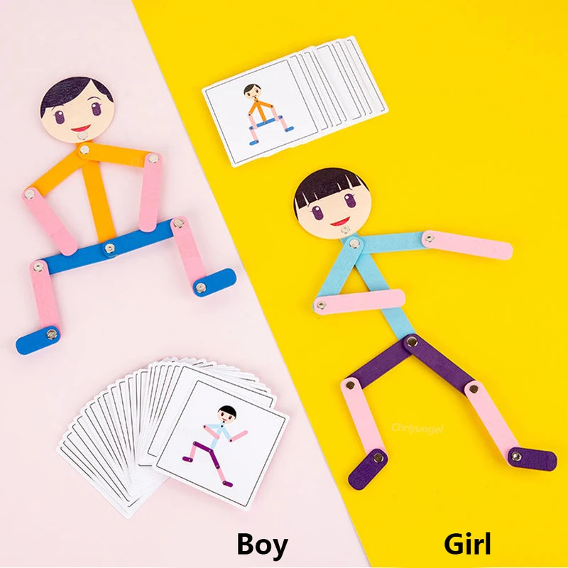 Sport Wooden Man Material DIY Puzzle Toys Boards