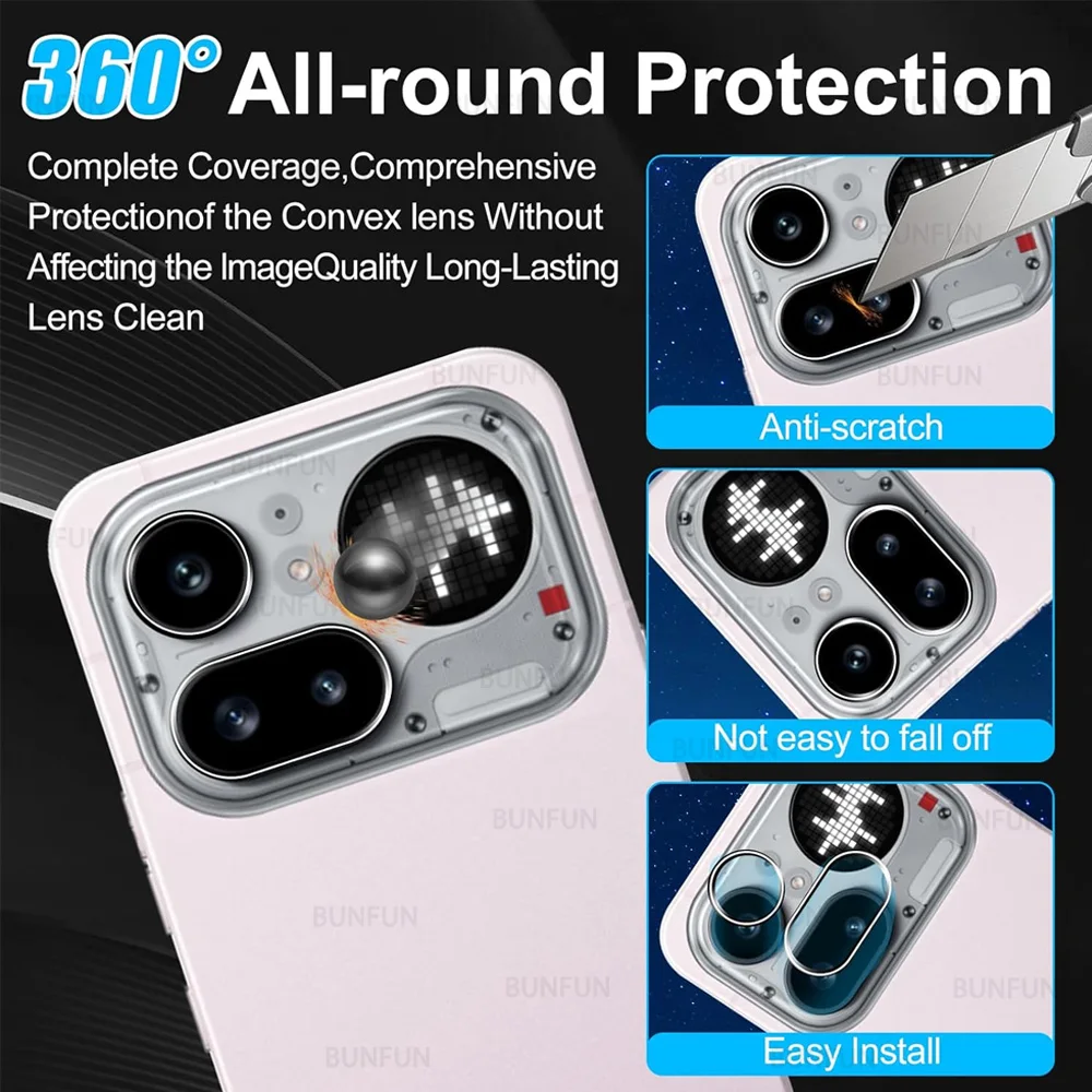 For Nothing Phone (4a) Pro Camera Glass Lens Protector Alloy Ring Frame Case On NothingPhone(4a)Pro Phone(4a)Pro 5G HD Accessory 3