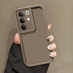Luxury Matte Soft Cover Case with Anti - Fall Protection for Realme C85Pro (Coffee)