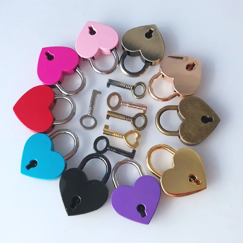 Lucchetto A Forma Di Cuore In Stile Antico 30X39Mm Lucchetto Vintage Rosa Romantico Adorabile Diario Lucchetti Serratura A Chiave Lucchetto Fortunato 