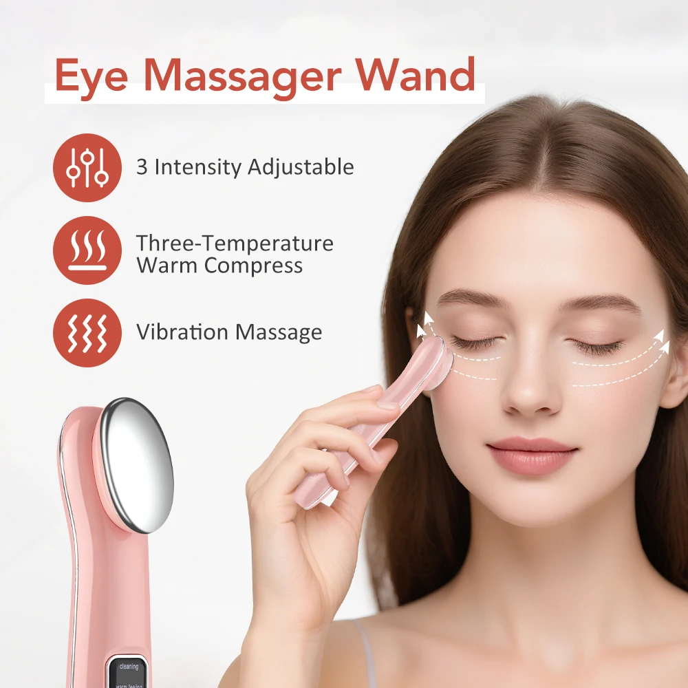 New Eye Lifting Beauty Massage Wand Rechargeable Hot Compress Vibration Massager