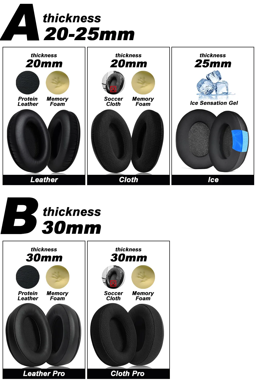 Ear Pads for MCHOSE V9 V9 PRO Replacement Foam Headphones memory foam Earpads Protein