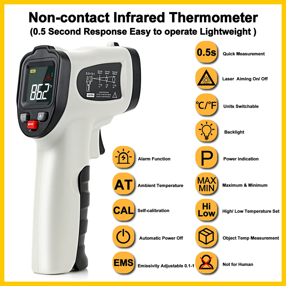 XRCLIF – pistolet thermomètre infrarouge numérique sans contact