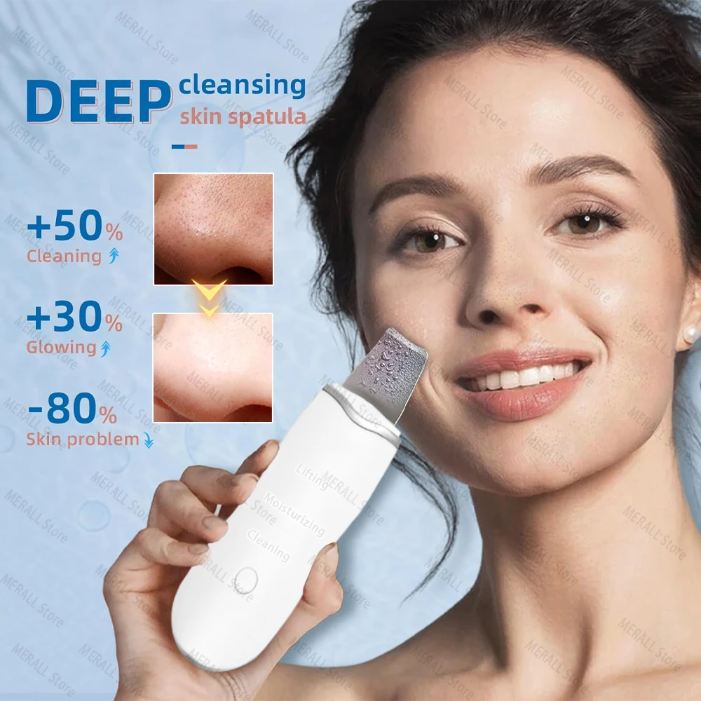 Electric Skin Scrubber Peeling Blackhead Remover Deep Face Cleaning Lifting Ion Acne Pore Cleaner Facial Spatula Shovel Cleanser