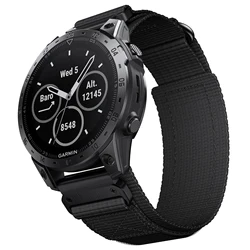 Nylon Loop Strap - Easy Fit Replaceable Wristband Belt - 22mm (Black)