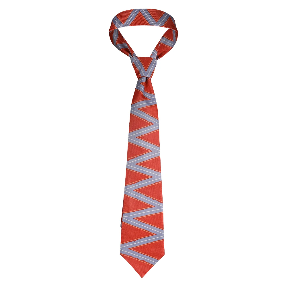 Anger Cosplay Red Printed Neck Tie Movie Inside Cosplay 2 Out Roleplay Neckties Cravat Costume Accessories Men Halloween Props