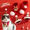 Christmas Cat Hat Cat Knitted Scarf Set Soft Winter Christmas Soft Santa Claus Costume Scarf For Dog Cats Pet Xmas Cat Supplies 2