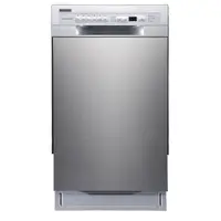Built-In Dishwasher 18" 8 Place Setting Stainless Steel Energy Star Certified Quiet Operation Automatic Leakage Sensor Two Trays 1