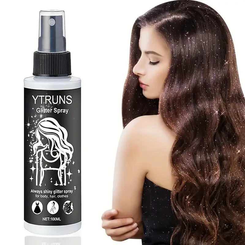Quick Drying Glitter Spray-High Shine Glitter Spray for Lips,Eyes,Face Makeup-Halloween Party Nightclub Costume Glitter Spray
