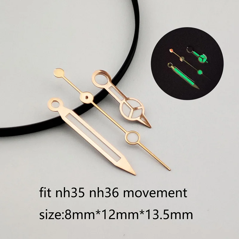 Watch Accessories Silver Gold Rose Aiguille NH35 Hands Submariner Mercedes Diver Needles C3 Lumen Pointer For Seiko Watches Replacement Part