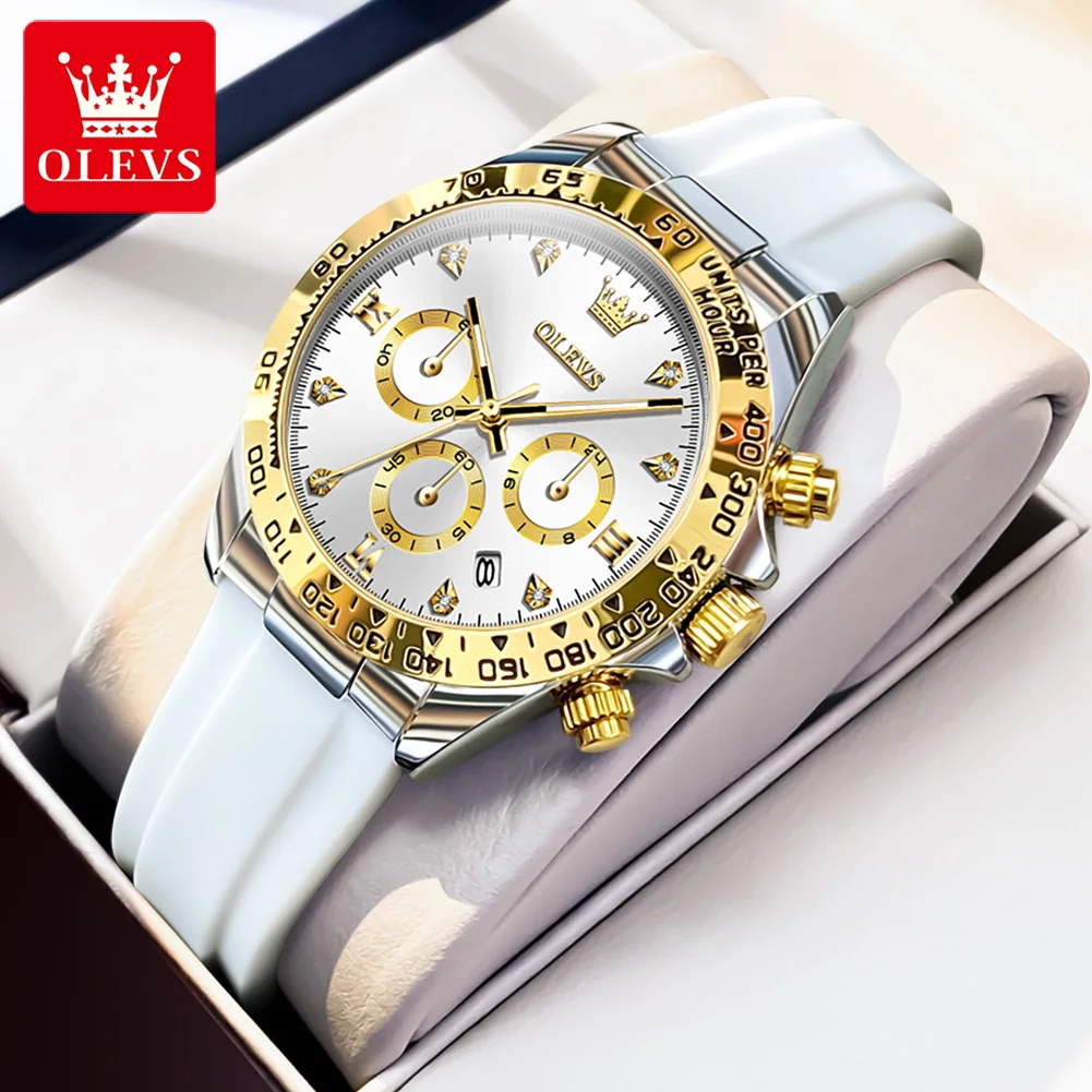 OLEVS 5618 nouvelles femmes montre de luxe Original Quartz femmes montre Silicone étanche montre calendrier chronographe sport femmes horloge