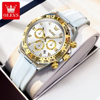 OLEVS 5618 New Women Watch Luxury Original Quartz Women Watch Silicone Waterproof Watch Calendar Chronograph Sports Women Clock