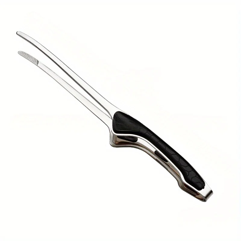 Silver Stainless Steel BBQ Tongs Non Slip Easy Clean Reusable Cooking Utensils f