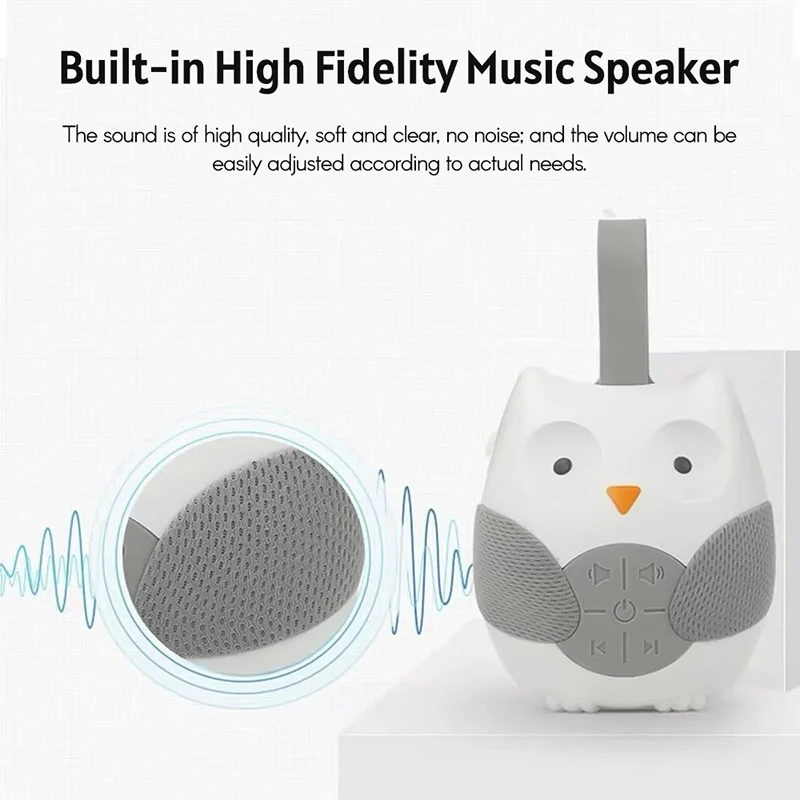 Portable Owl White Noise Machine Baby Soothing Soothing Sleep Aid Device Compact Baby Music Sleep Device Music Player white noise machine baby music box