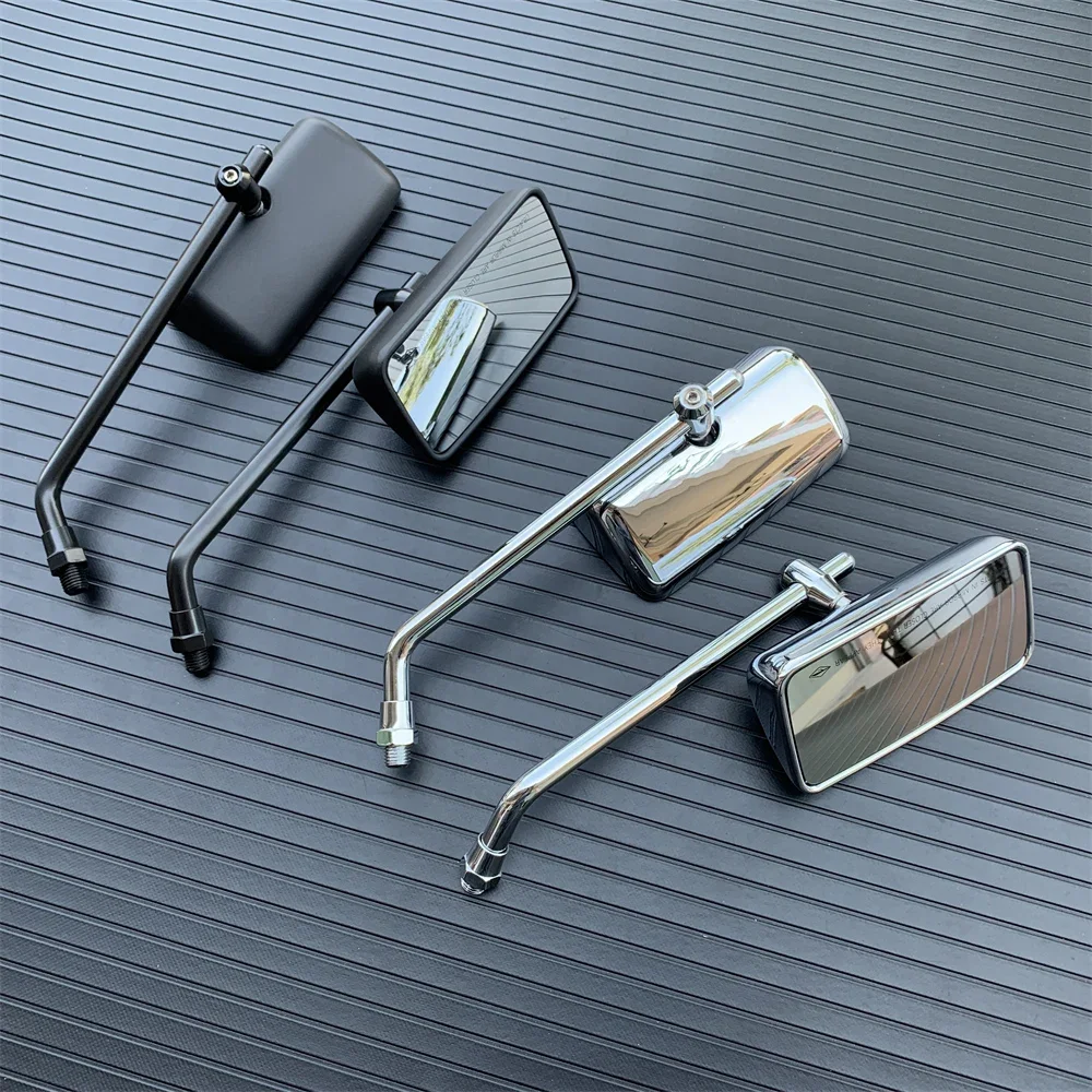 범용 오토바이 직사각형 백미러 맞춤형 사이드 미러, 혼다 야마하 가와사키 스즈키 트라이엄프 BMW 차퍼용, 8mm, 10mm