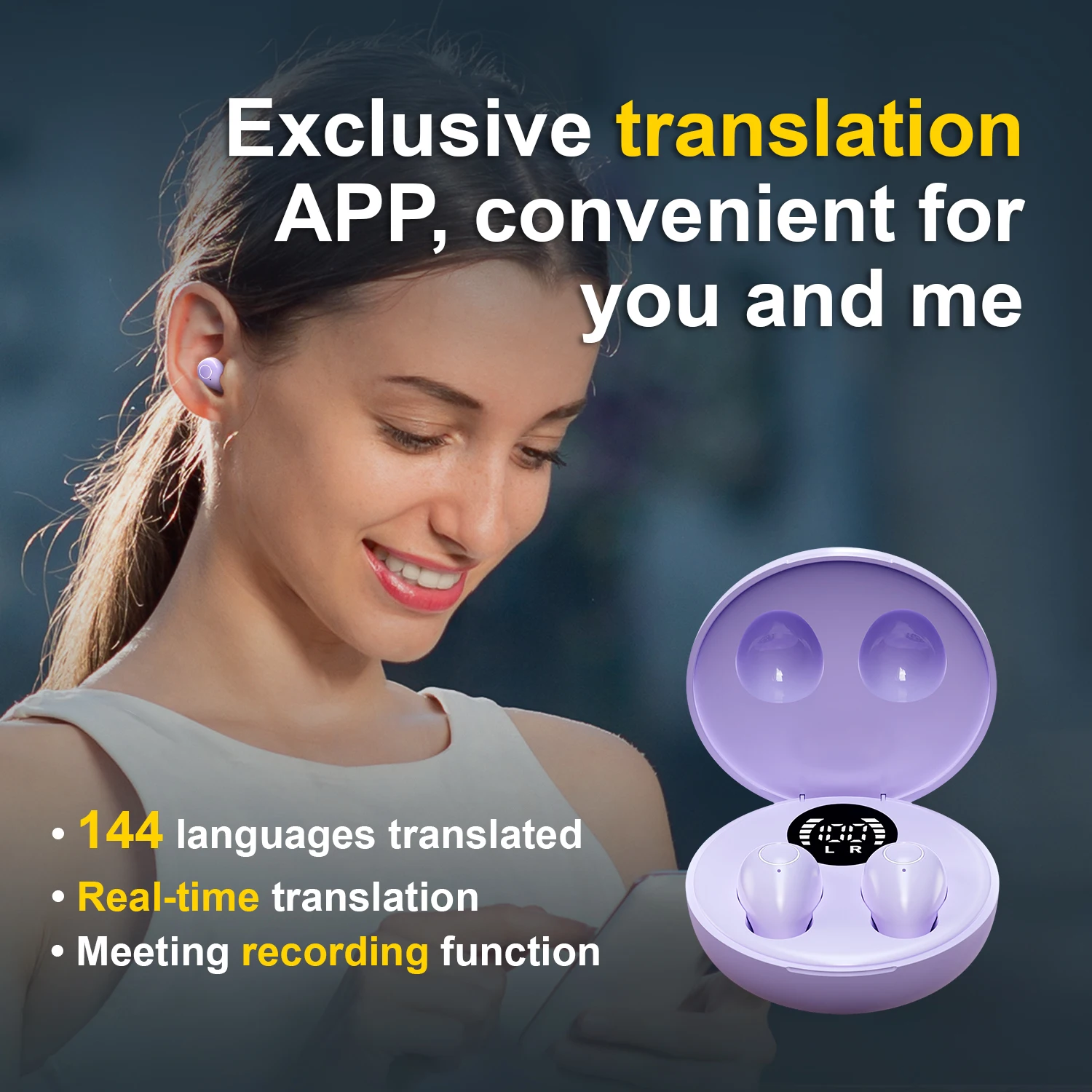 AI Real-Time Translation Earbuds Wireless Headphones Bluetooth Earphone Noise Reduction Headset For Xiaomi Redmi Small Earphones wireless earphones wireless earbuds bluetooth earphones wireless bluetooth earphones bluetooth headphones wireless bluetooth headphones wireless headset