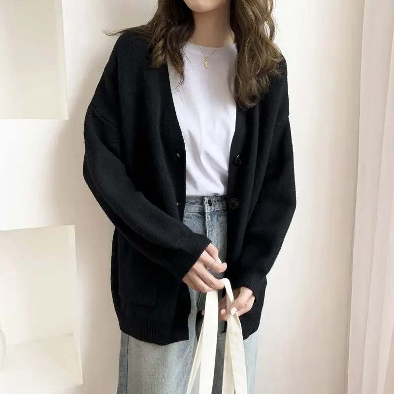 

2023 New Women Sweater Lazy Relaxed Commute with Solid Color Outside To Wear Spring Autumn Winter Cardigan Coat Knit Top Winter