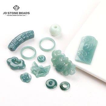 1 Pc Natural Stone Guatemala Jadeite Carved Beads Lucky Supplies Spacer Bead for Jewelry Making DIY Braclelet Necklace Accessory 1