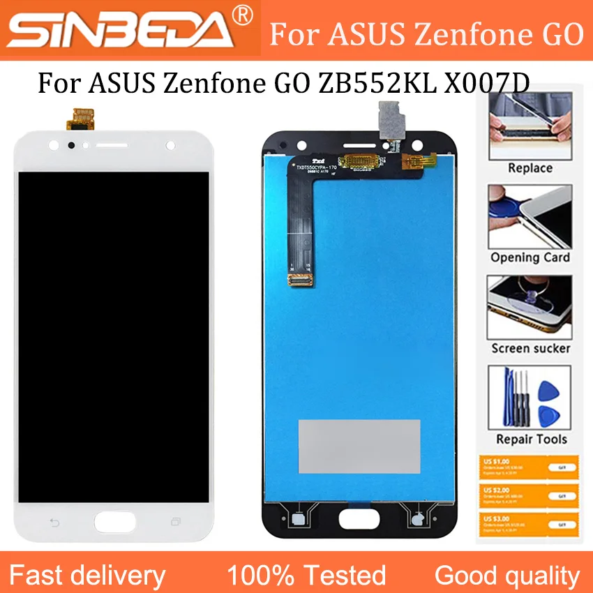 

ЖК-дисплей 5,5 дюйма для ASUS Zenfone 4 Selfie ZD553KL X00LD, ЖК-дисплей с сенсорным экраном и дигитайзером в сборе, рамка для ASUS ZD553KL, ЖК-дисплей