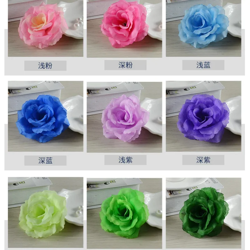 

Искусственные розы 8 см, 100 шт., шелковые цветы для дома, Рождество, Новый Год, искусственные цветы