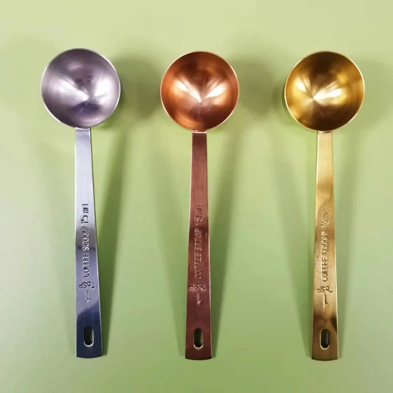 Description Picture 2 of item1Pc Stainless Steel Coffee Scoop 15ml 30ml Measuring Scoop Spoon Long Handled Metal Measure Spoon Coffee Tea Tools Accessories