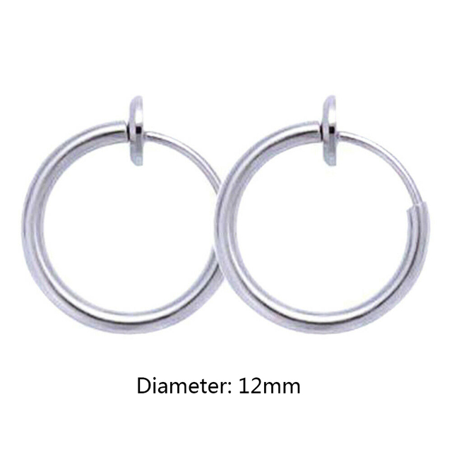 Simple Non Piercing Hoop Earrings For Women Men Teens Titanium Steel Earrings Hoops Fake Piercing Fashion Jewelry