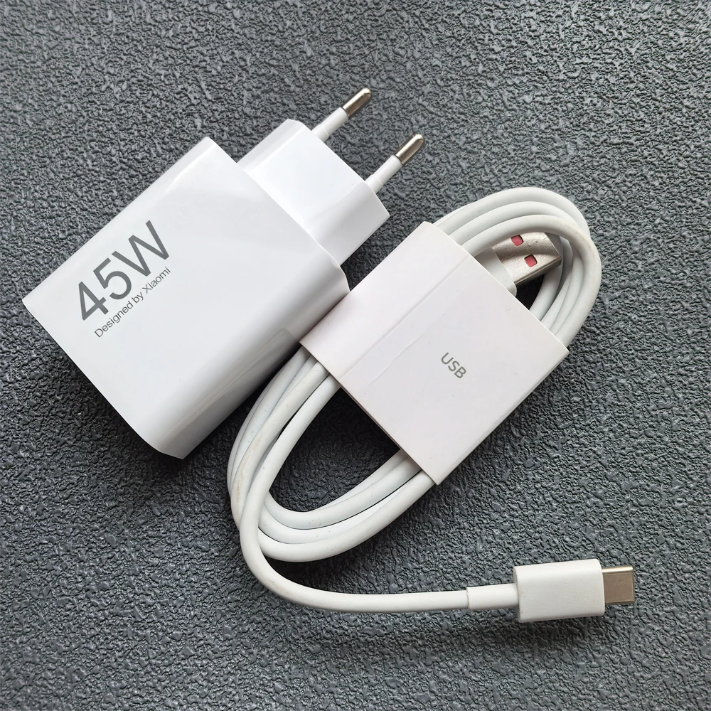 High-Speed 45W EU Turbo Fast Charger with Type C Cable