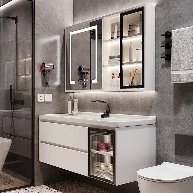 Rock slab bathroom cabinet integrated bathroom vanity washbasin sink  washbasin cabinet combination - AliExpress