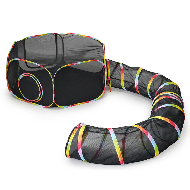 Box Pieghevole Per Gatti FuzzFables Con Tunnel – Tenda Portatile Per Interni Ed Esterni, Con Rete Traspirante