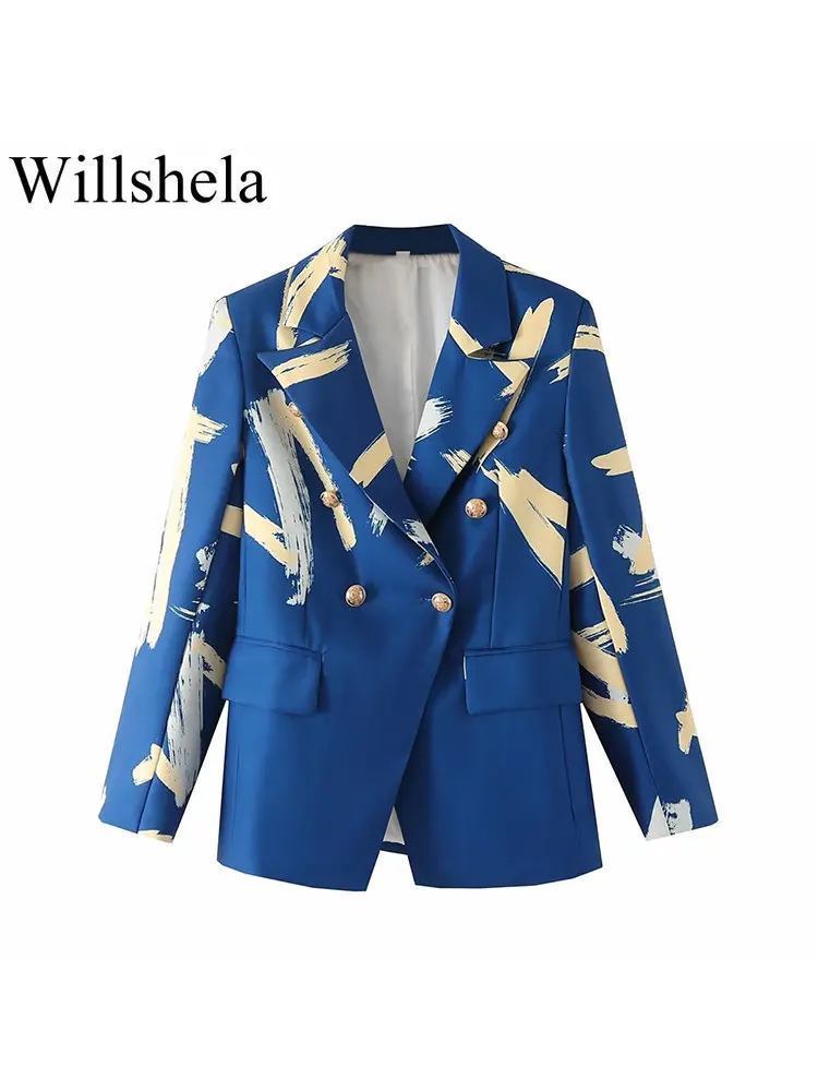 Vintage Women Print Blazer Vintage Blazer Fashion Chic Womens