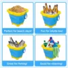 Children's Collapsible Bucket Dredging Sand Multi-functional Portable Beach Water Toy 4