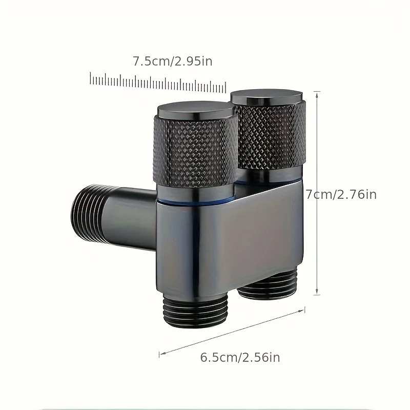 [Stainless Steel Anti-Backflow Valve] Stainless Steel Dual Control Angle Valve With Anti-Backflow, Universal Thread For Toilet