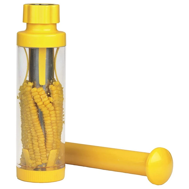 

2Piece Deluxe Corn Stripper 10.6Inch Quickly Remove Kernels Yellow From The Cob No Splatters Or Mess Dishwasher Safe