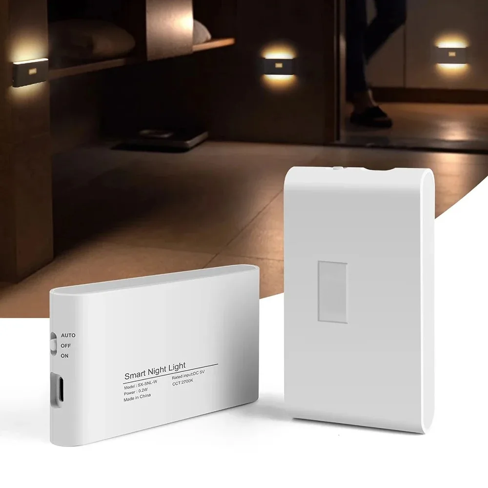 Wall Lamp Motion Sensor Smart LED Night Light Bedside Lamp for Wardrobe Living Room Corridor Bedroom Staircase Night Lighting