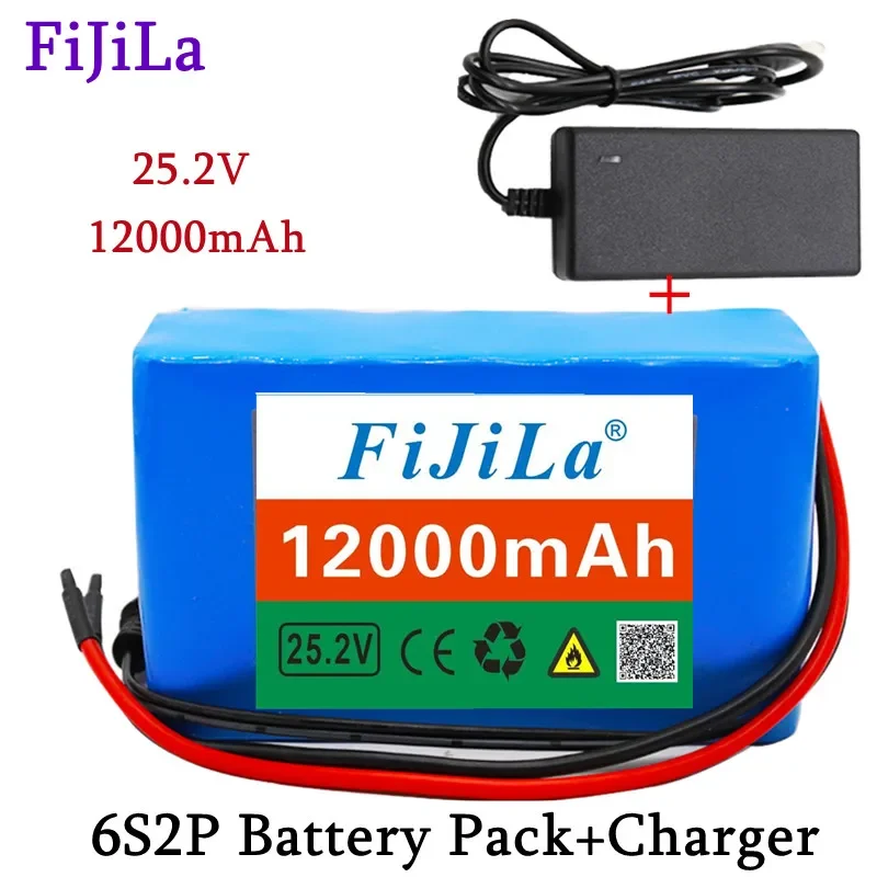 

6s2p 24V 12.0Ah 18650 lithium-ion battery pack 25.2v 12000mAh electric bicycle moped lithium-ion battery pack with BMS + charger