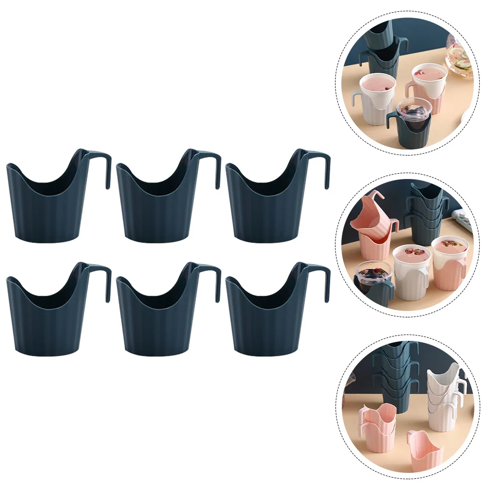 Anti Scalding Cup Holder 6 Pcs Paper Cup Sleeve Disposable Cups Holder Plastic Coffee Sleeve Insulated Tumbler