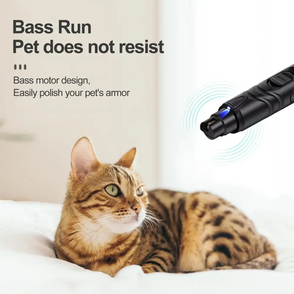 Electric Pet Nail Grinder Dog Nail Clippers Quiet Powerful Adjustable Speeds Electric Trimmer With LED Lights Dog Supplies