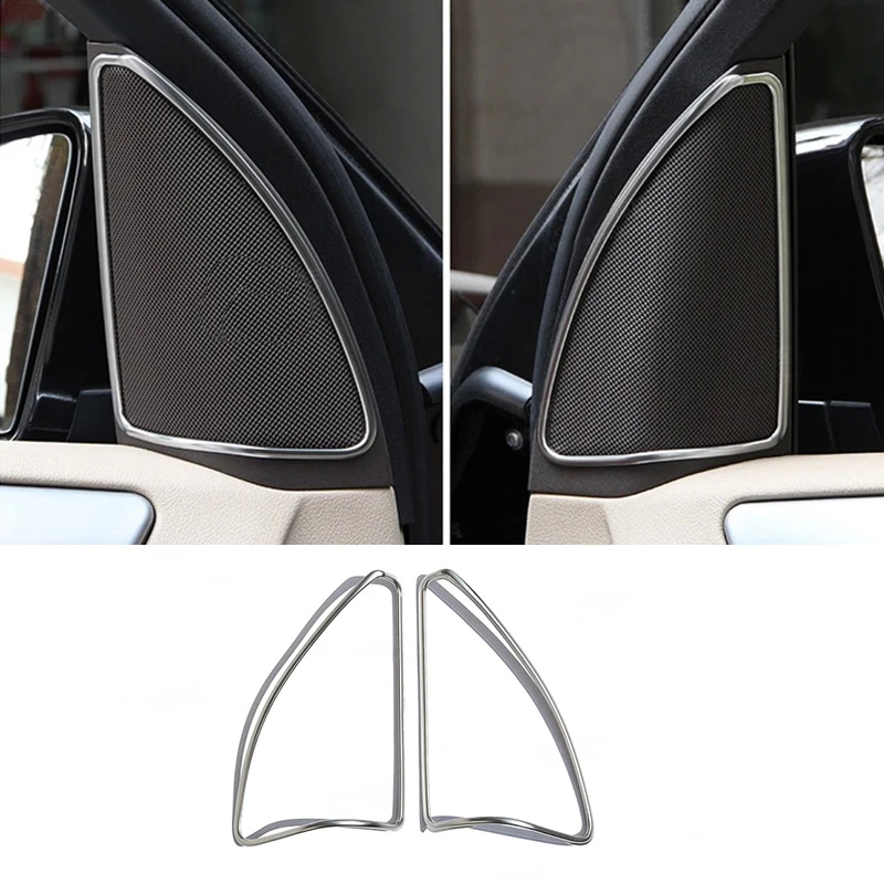 

For Mercedes-Benz ML GL GLE Class W166 X166 2x Chrome Car Door Speaker Frame Cover Trim Car Interior Accessories