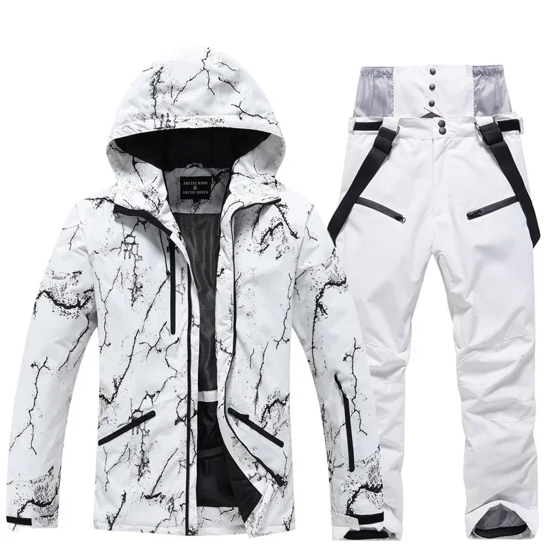 Winter Ski Suit Set -30℃ Cold Snowboard Wear Men/Women Double Board Skiing Ski Suit Waterproof Outdoor Sport Skiing Jacket/Pant 3