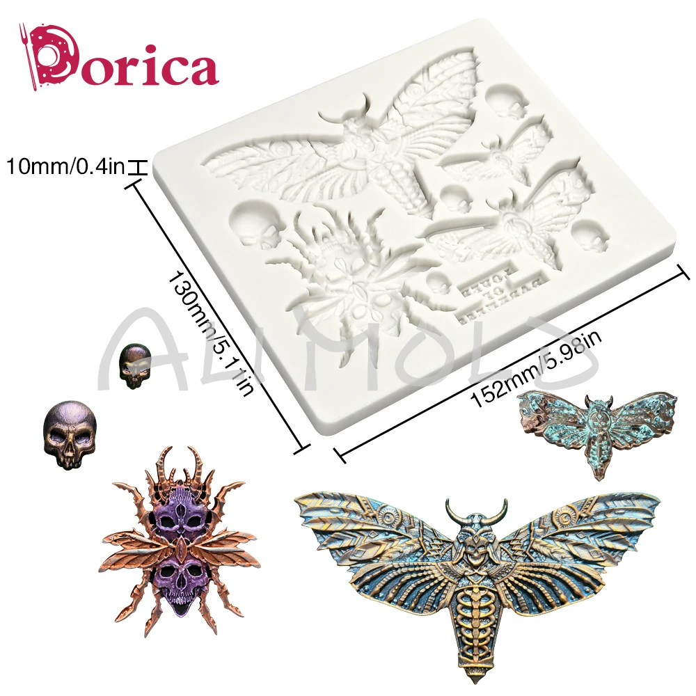 Set Di 6 Stampi In Silicone Per Decorazioni Torte Halloween, Tema Pipistrello, Ragno, Zucca, Fantasma, Per Cioccolato, Fondente E Resina