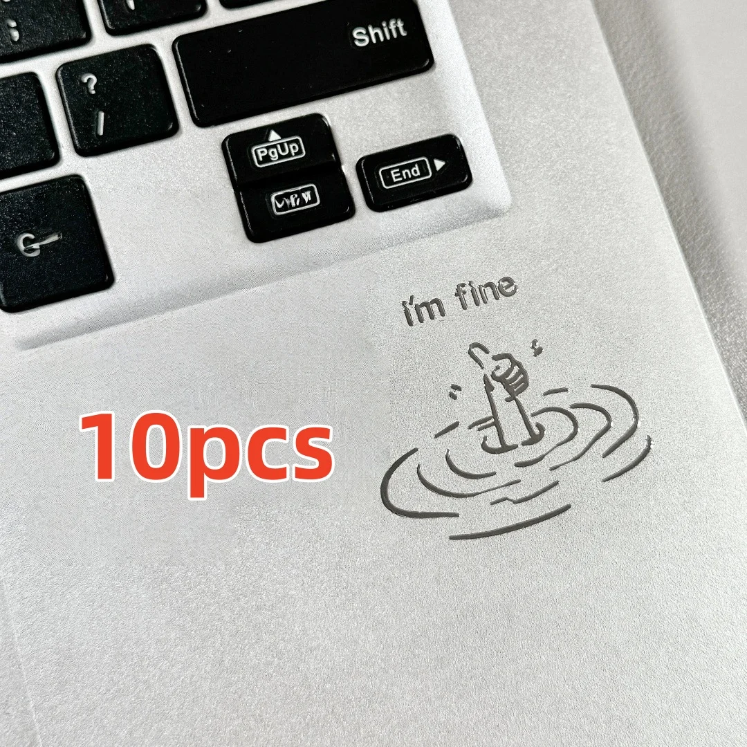 Humorous I'M Fine High-Gloss Stickers - Personalized Sarcastic Decals for Laptops and DIY Tech Accessories